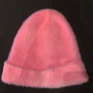 NWOT Pink fuzzy beanie
